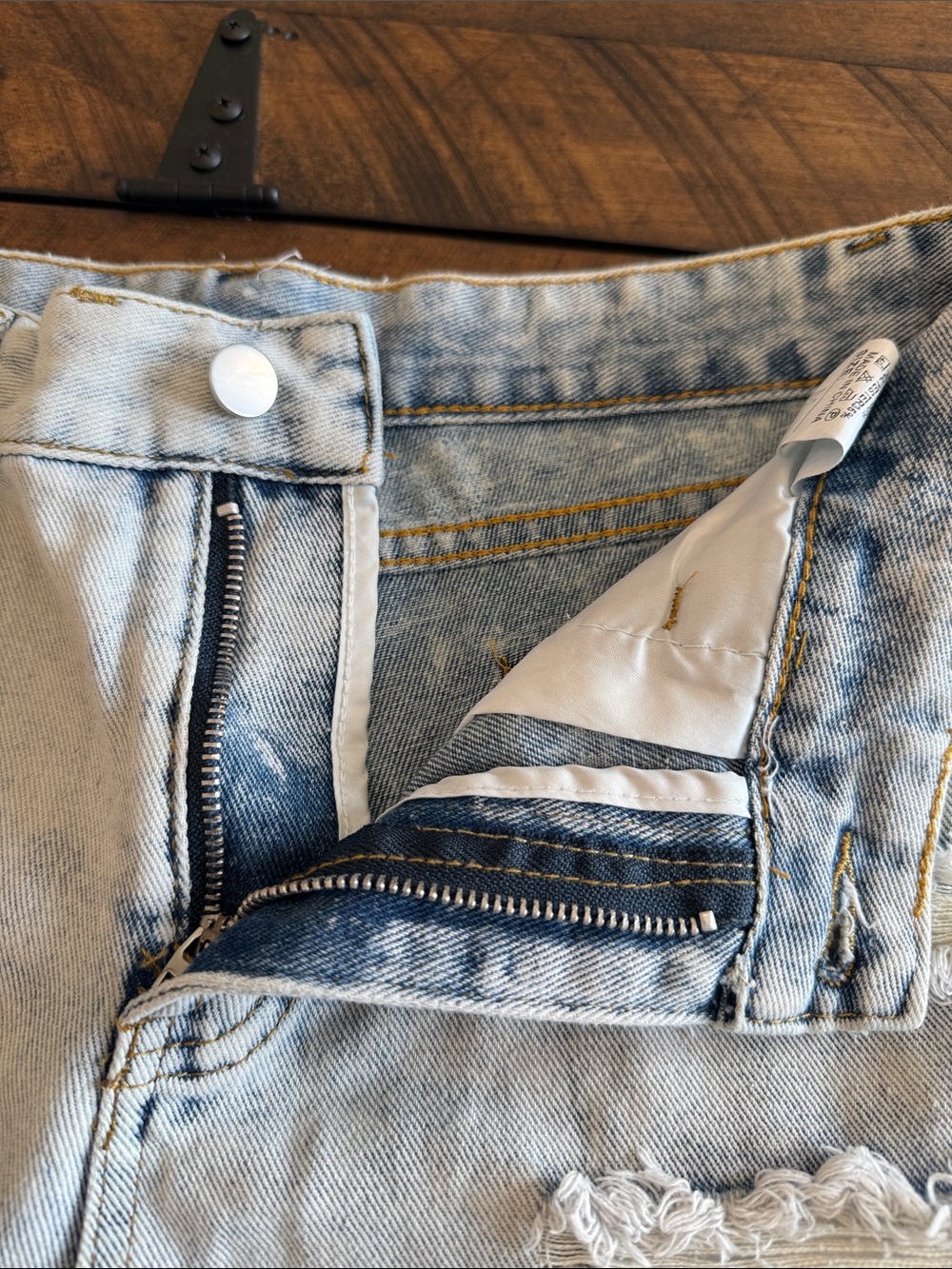 sofia by sofia vergara Light Wash Distressed Denim Shorts - Picture 7 of 8